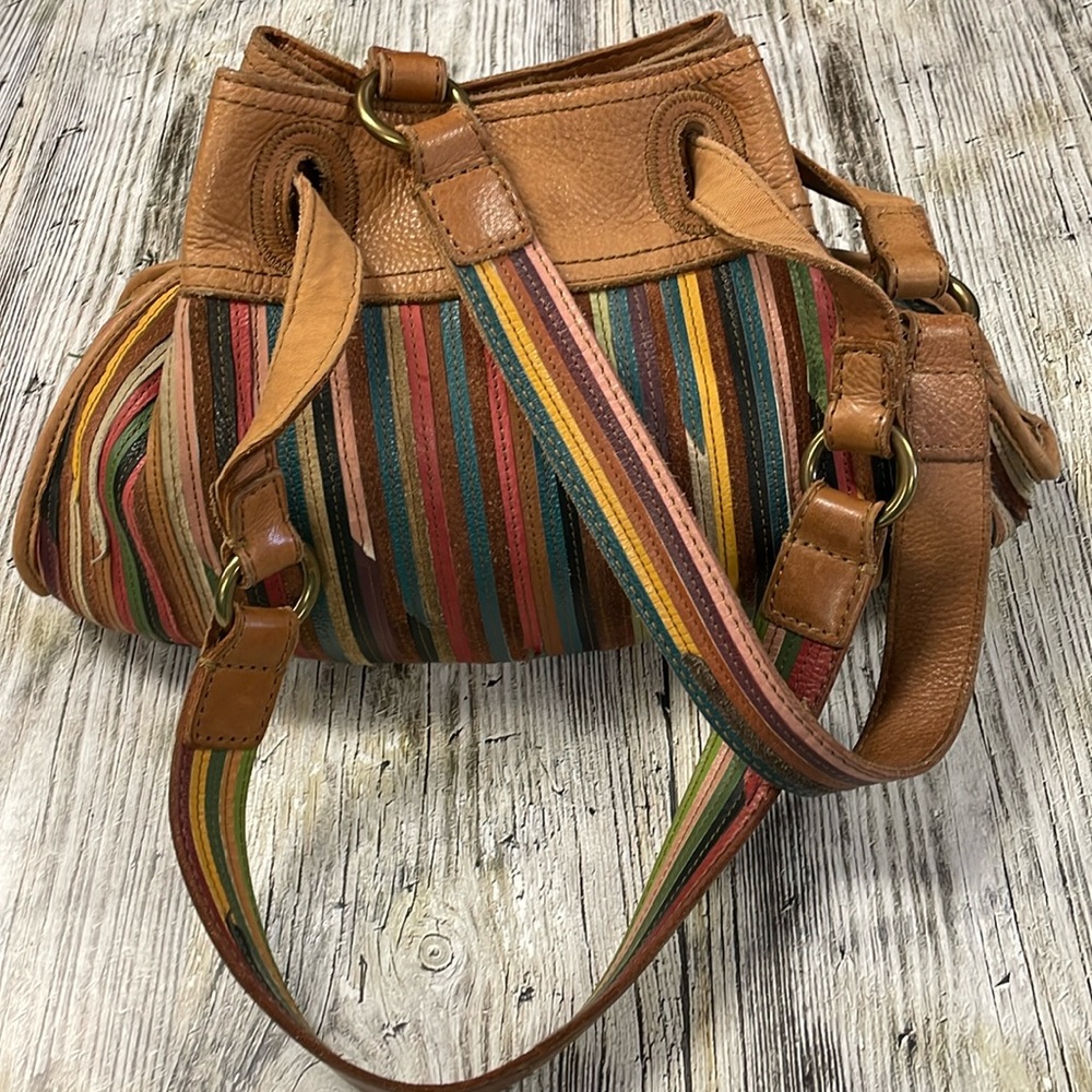 LUCKY BRAND Multi Color Shoulder Bag Leather Purse